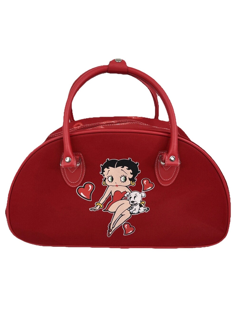 Betty Boop Duffle Bag Handbag Black Canvas Tote 2007 Red Travel